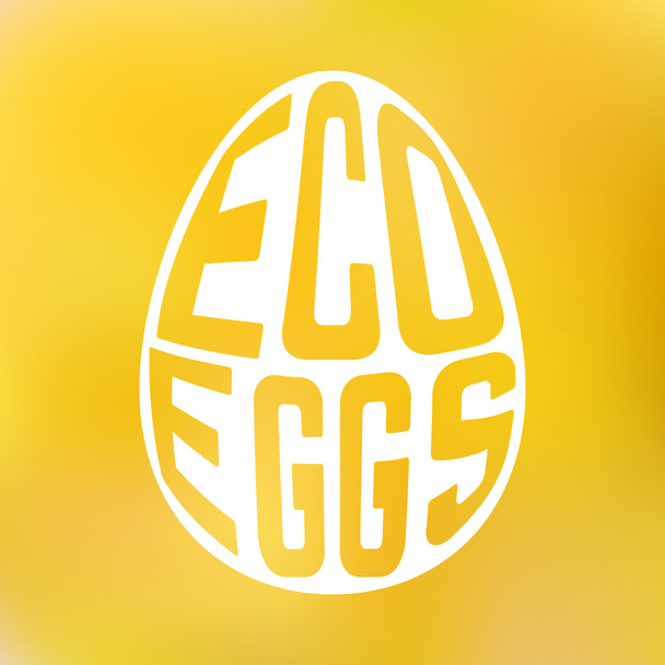 内部にテキストのある卵のシルエットの背景をぼかし - ベクター画像