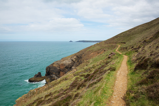 South West Coast Path south of Perranporth North Cornwall England UK - Photo, Image