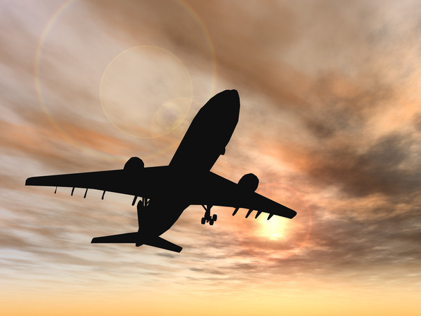 Aircraft silhouette flying - Photo, Image