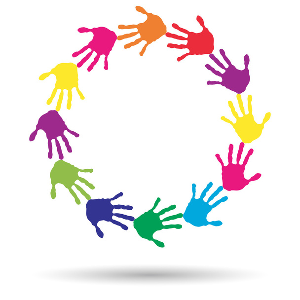 Барвисті пофарбовані людські руки
 - Фото, зображення