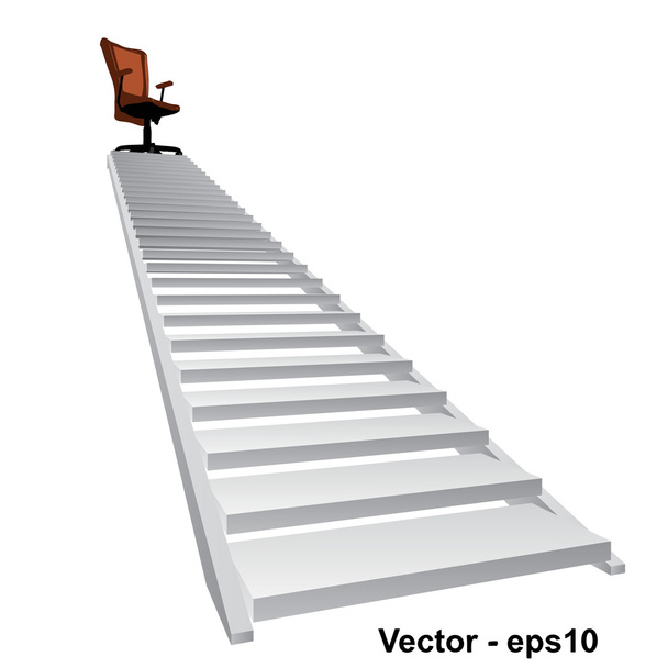 White stair with a chair - Вектор, зображення