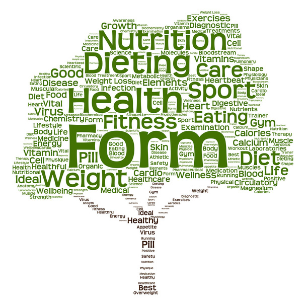diet green text word cloud - Photo, Image