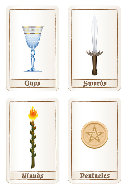 Tarot Pentacles Swords Wands Cups - Vector, Image