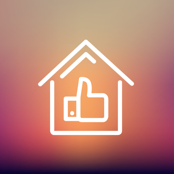 Approved housing loan thin line icon - Vetor, Imagem