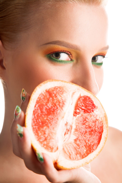 Woman with grapefruit - Foto, Bild
