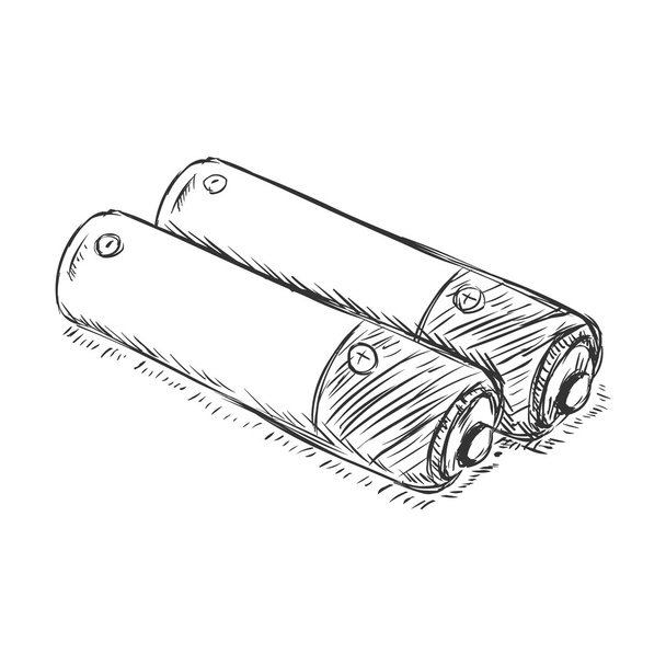 Couple of Penlight Batteries - Vector, Image