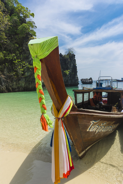 hosszú farok csónak, zsinór közelről. Thaiföld - Fotó, kép