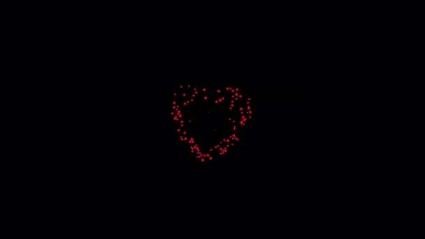 Любов до серця, романтика або день Валентина концепція циклу анімації відео з альфа-каналом - Кадри, відео