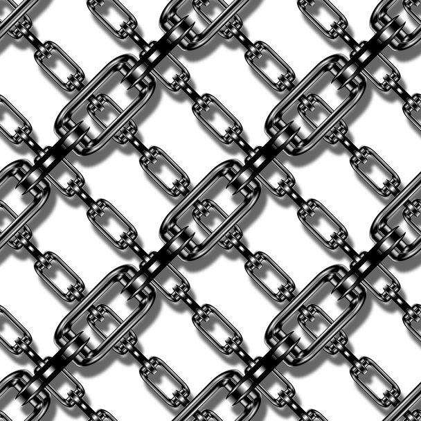 Iron chains with white background seamless texture - Photo, Image