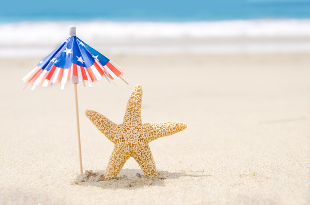 Patriotic USA background with starfishes - Photo, Image