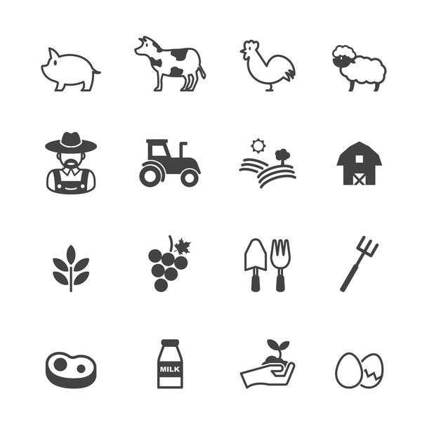 Ikonen der Landwirtschaft - Vektor, Bild