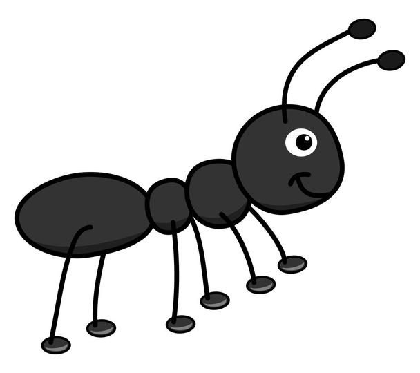 Ευτυχισμένος μαύρο μυρμήγκι - Διάνυσμα, εικόνα