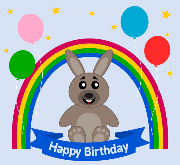 rabbit celebrating a birthday - Vector, Image