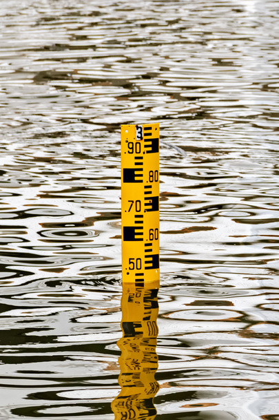 Yellow Water Level Staff Gauge - Photo, Image
