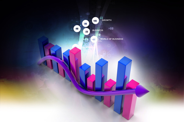 Цифрова ілюстрація бізнес графа зі стрілою, що показує зростання і прибуток
 - Фото, зображення