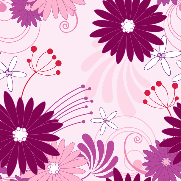 Floral violet seamless pattern - Vector, Imagen