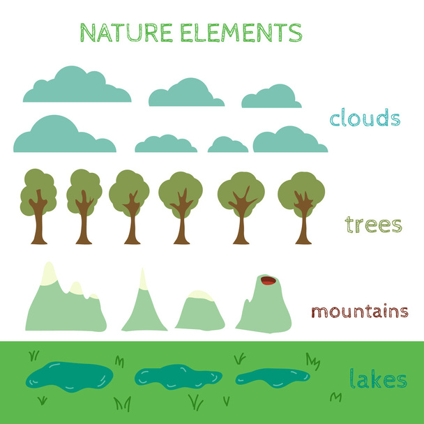 Nature Design elements. Build your own Landscape - Vektor, Bild