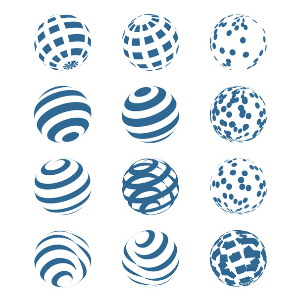 Abstract Sphere Logo Set. Vetor
 - Vetor, Imagem