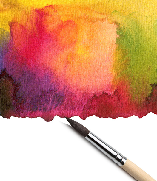 Brush and abstract watercolor paint - Fotoğraf, Görsel