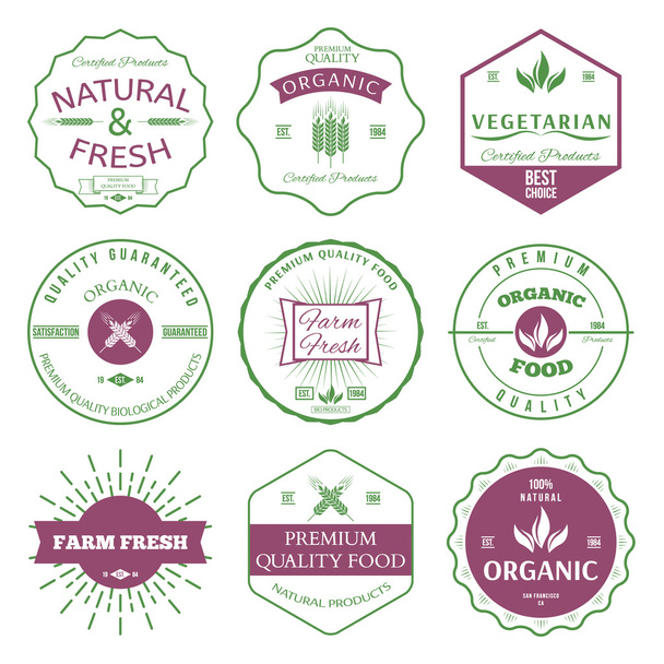 Labels and badges for organic - Vector, Image