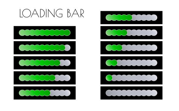 green loading bars - Vector, Image
