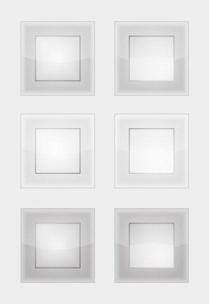 шість сірих квадратних значків або кнопок
 - Вектор, зображення
