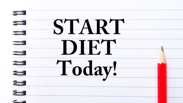 Start Diet Today Text written on notebook page - Foto, Bild