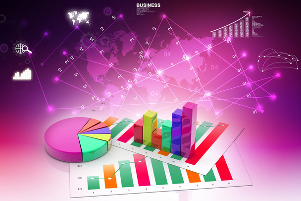 Business graph with chart - Fotografie, Obrázek