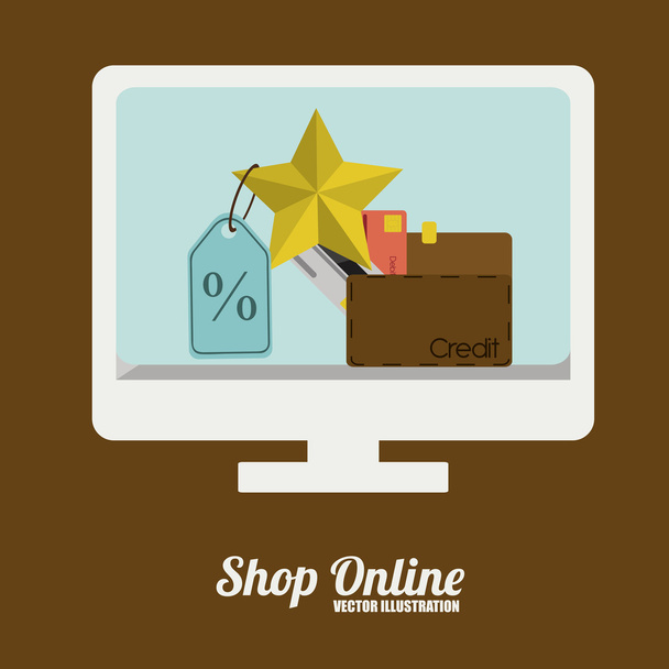 ショッピングのオンライン設計  - ベクター画像