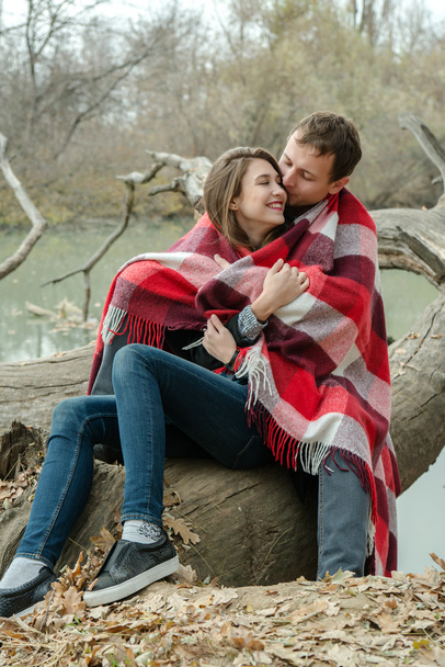 Young couple in love outdoor - Fotó, kép