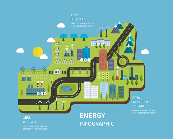 Green energy Infographic - Vektor, Bild