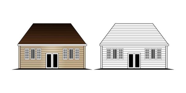 Wood House Design Illustration vector eps format , suitable for your design needs, logo, illustration, animation, etc. - Vector, Image
