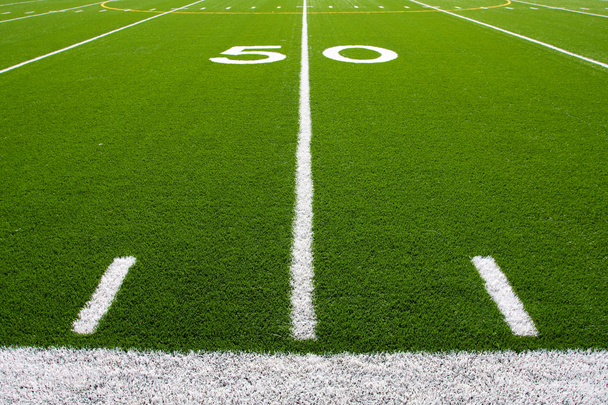 American Football Field Fifty Yard Line - Photo, Image