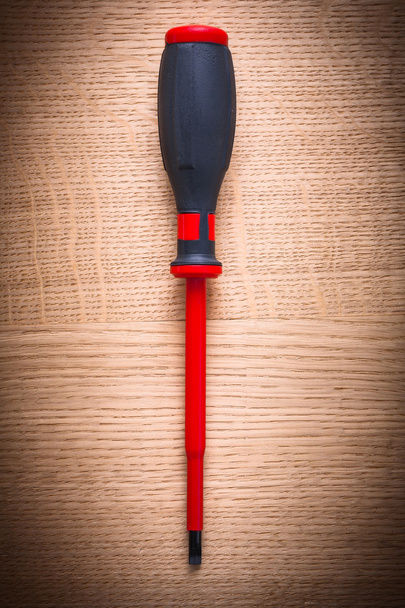 Electric insulated red screwdriver - Foto, Imagen