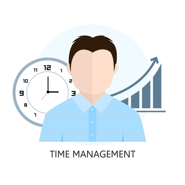 Flat design colorful vector illustration concept for time manage - Vector, Image