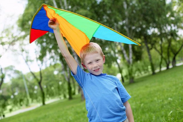 Portrait of a happy boy outdoors - Фото, зображення