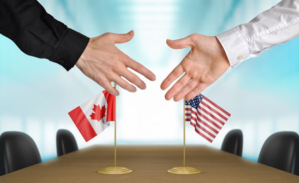 Egyesült Államokban és Kanadában diplomaták megállapodjanak egy üzlet - Fotó, kép