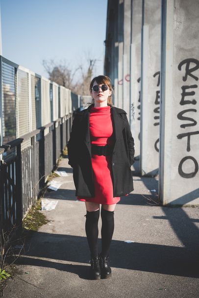 Hipster mujer en la ciudad
 - Foto, imagen