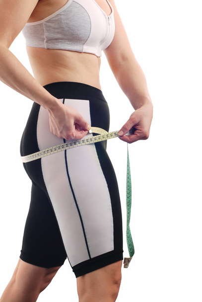 Measuring waist - womans body - Zdjęcie, obraz