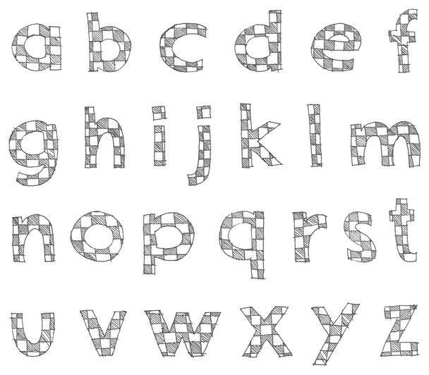 El yazısıyla yazılmış küçük harf alfabesi - Vektör, Görsel
