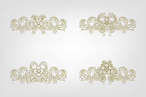 Classic Vitage Wedding Vector Ornaments Frames Separator Elements Classic Vintage Wedding Invitation Hand Drawn good for decorate any print or template design. ornate the calligraphy, poster and every thing that need a baroque vintage victorian style - Photo, Image