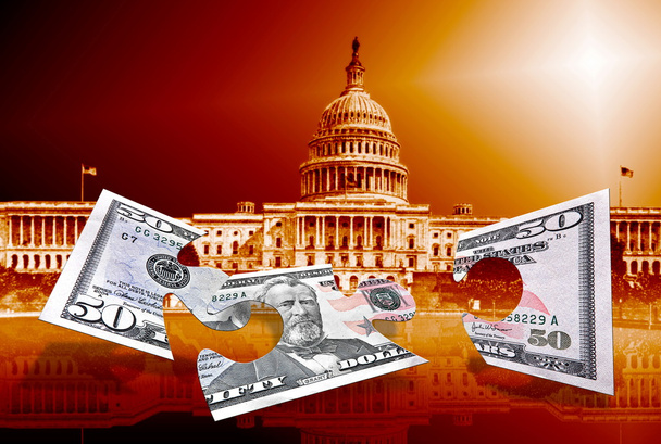 Viisikymmentä dollaria palapeli Capitol tausta
 - Valokuva, kuva