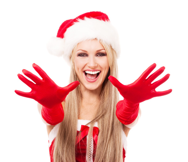 Woman dressed as Santa - Foto, Bild
