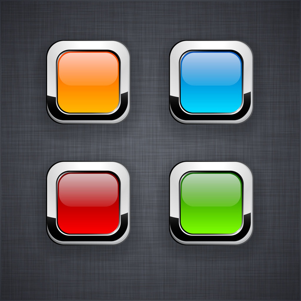 Glossy 3d square buttons. - Vector, Image