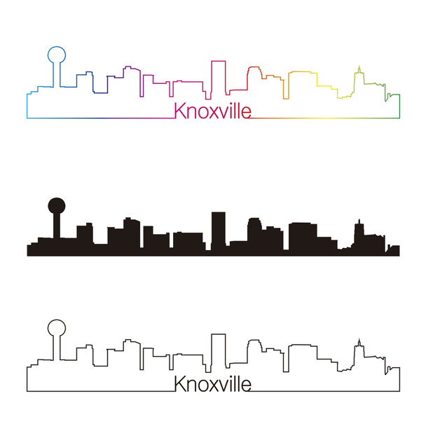 Ноксвилл горизонтальный линейный стиль с радугой
 - Вектор,изображение