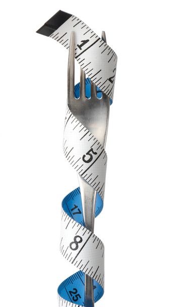 tenedor con cinta métrica - Foto, imagen
