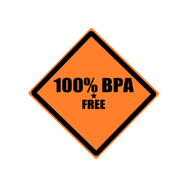 100 PERCENT BPA безкоштовний текст чорної марки на помаранчевому фоні
 - Фото, зображення