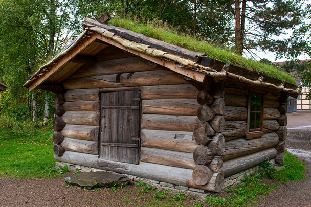 Norwegian House with grass roof. - Foto, Bild