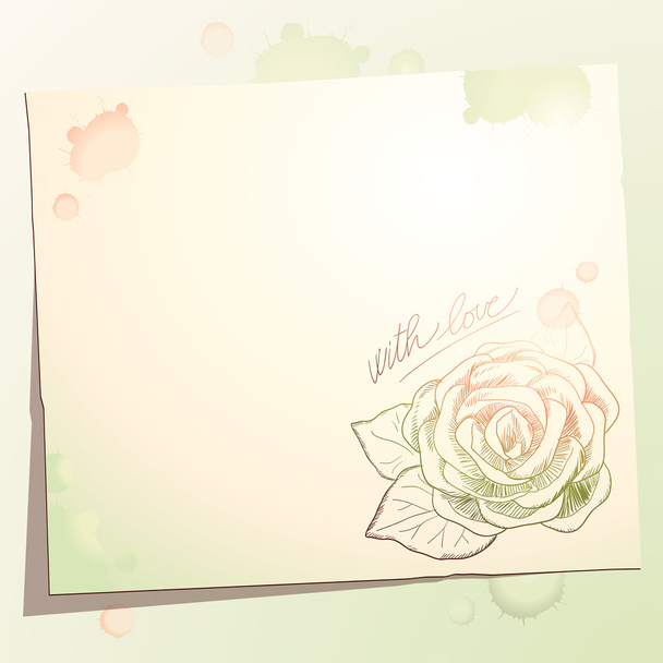 Vintage background with rose - Vector, Image