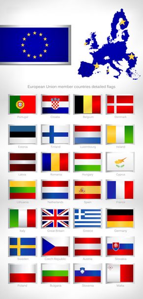 European Union countries  flags. - Vektor, kép